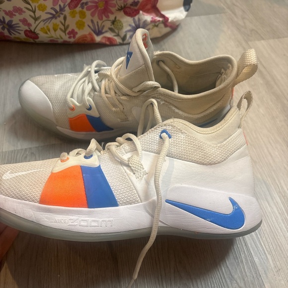 White and Orange Athletic Sneakers - Picture 3 of 6